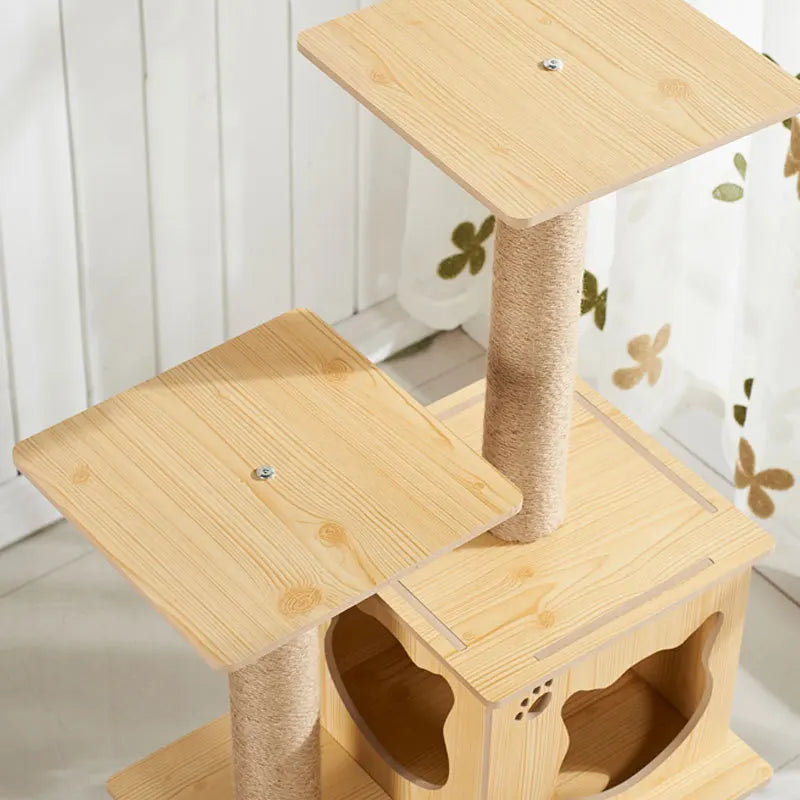 Multi-Layer Wooden Cat Tree A0287