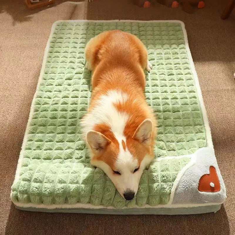 Warm Dog Mat Plaid Fluff Bed A0425