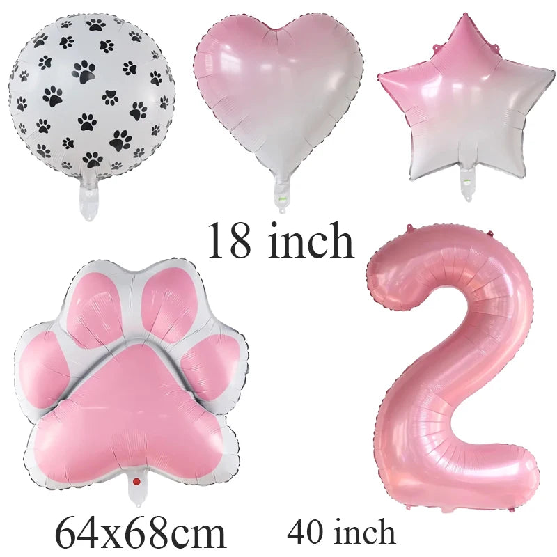 Party Balloon-Pink Paw Decor for Pet A0254