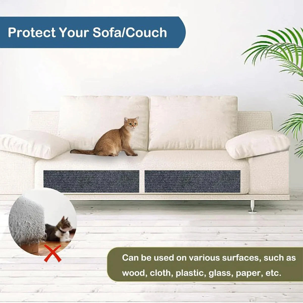 1M Cat Scratching Mat – Self-Adhesive Sofa Protector A0193