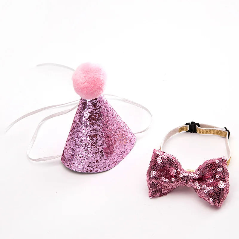 2Pcs/Set Cat & Dog Bow Tie Hat A0220