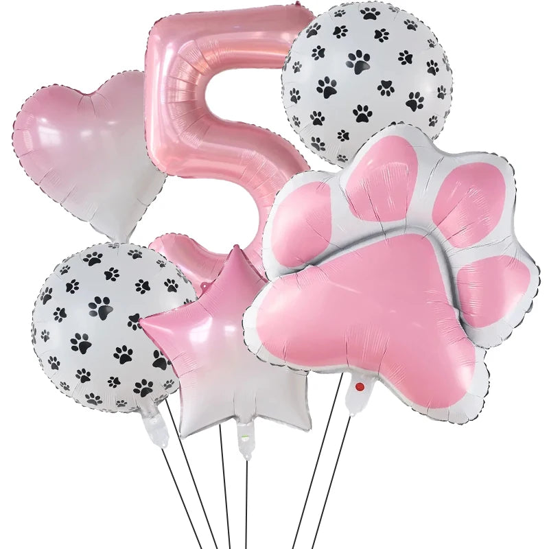 Party Balloon-Pink Paw Decor for Pet A0254