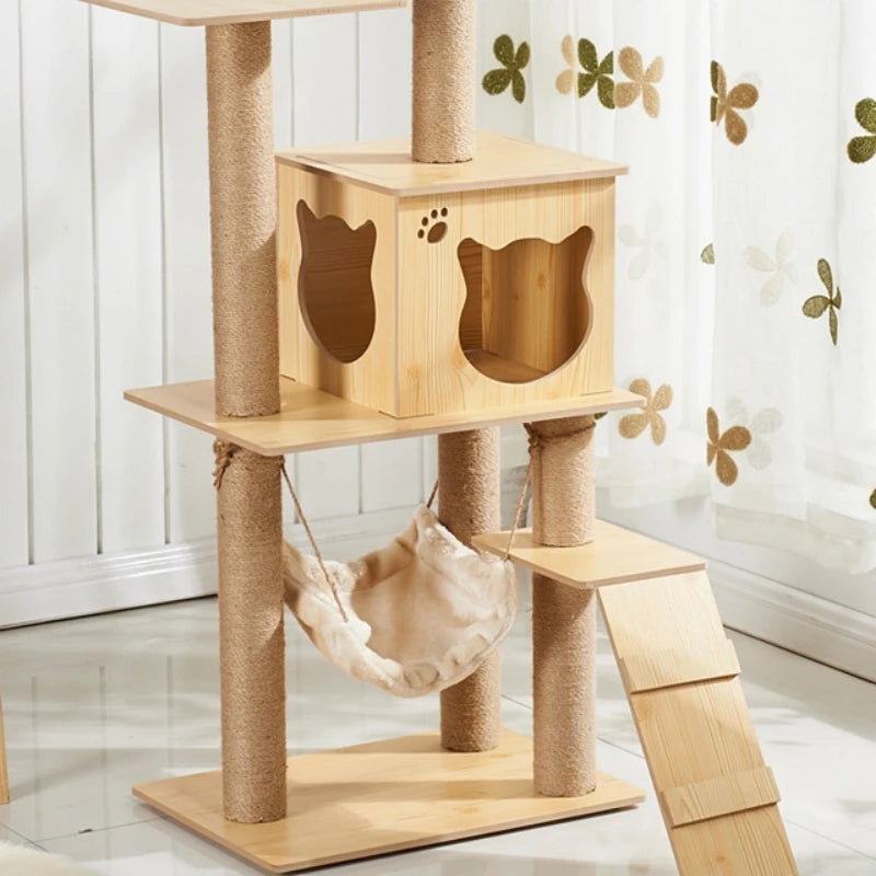 Multi-Layer Wooden Cat Tree A0287