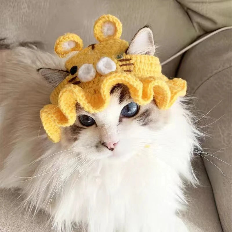 Pet Knitted Hat - Funny Cat & Dog Headgear for Cosplay A0069