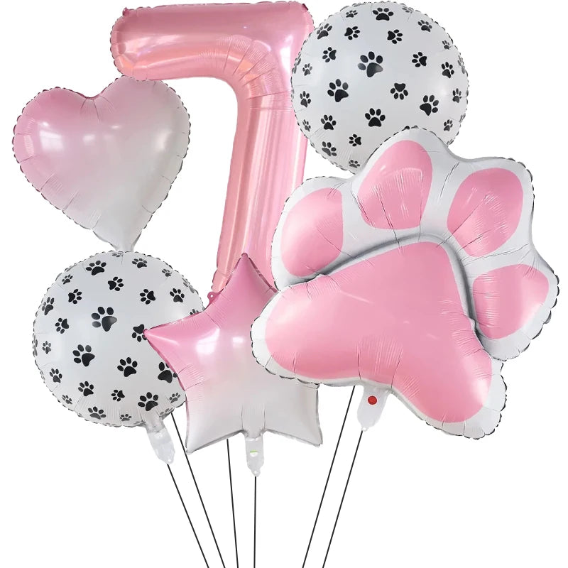 Party Balloon-Pink Paw Decor for Pet A0254