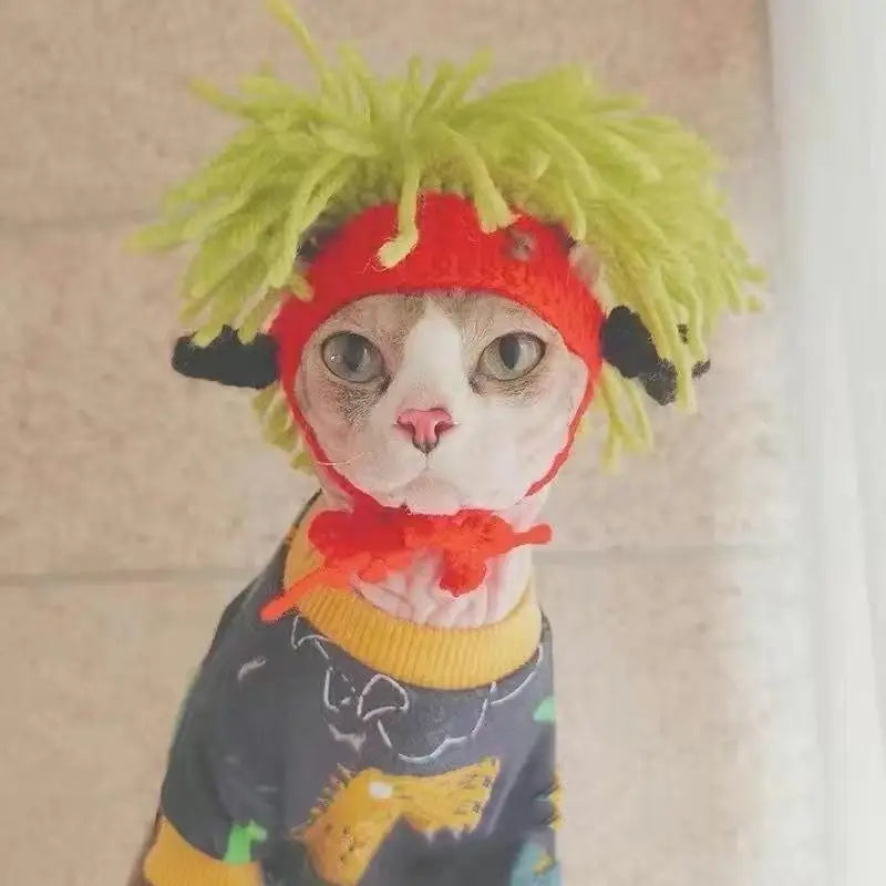 Pet Knitted Hat - Funny Cat & Dog Headgear for Cosplay A0069