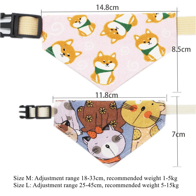 Adjustable Cat & Dog Bandana Collar A0196