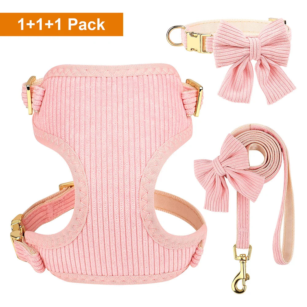 Bowknot Dog Harness Set A0034