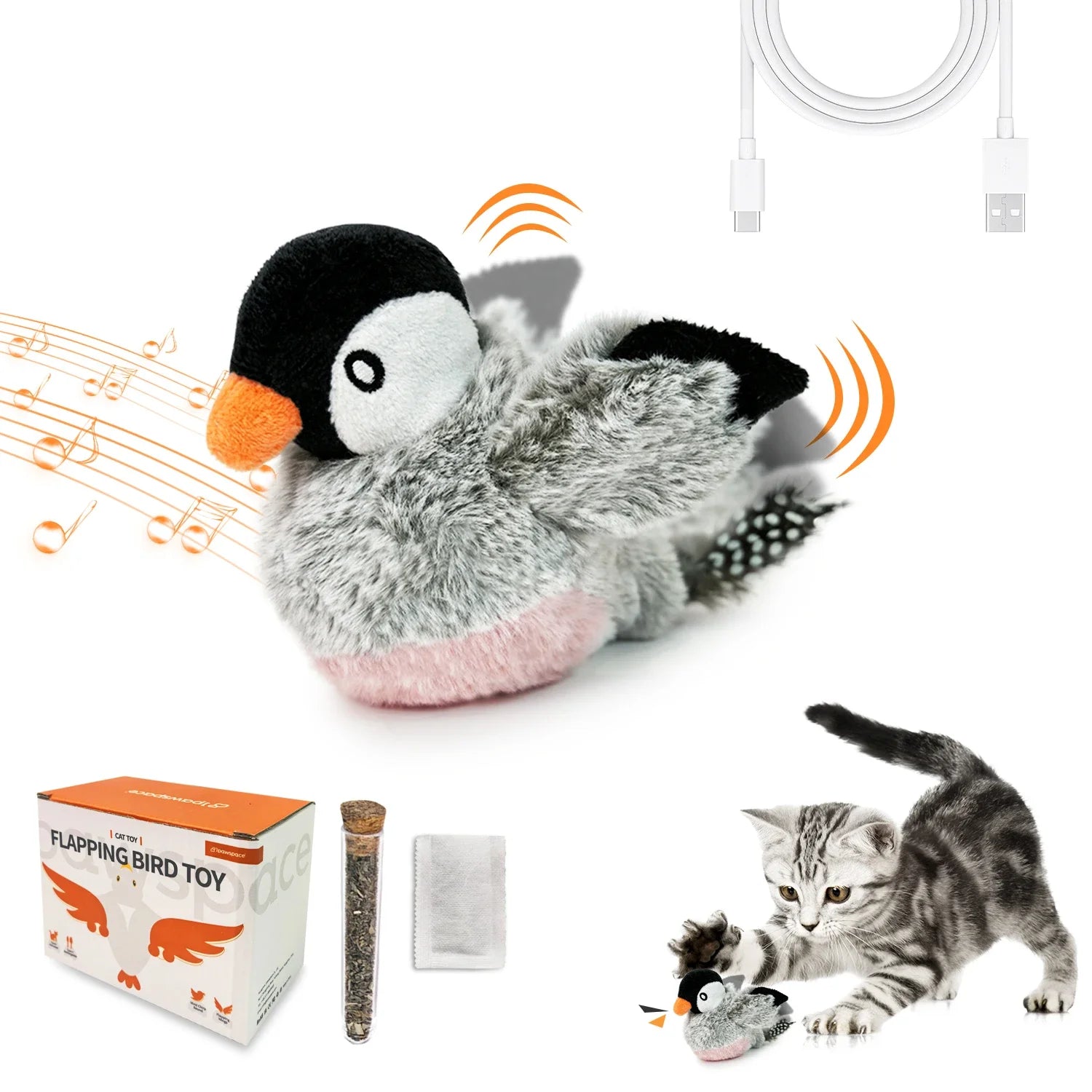 Interactive Flapping Bird Cat Toy A0192