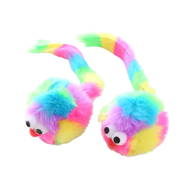 Rainbow Rabbit Plush Mouse Toy for Play A0422