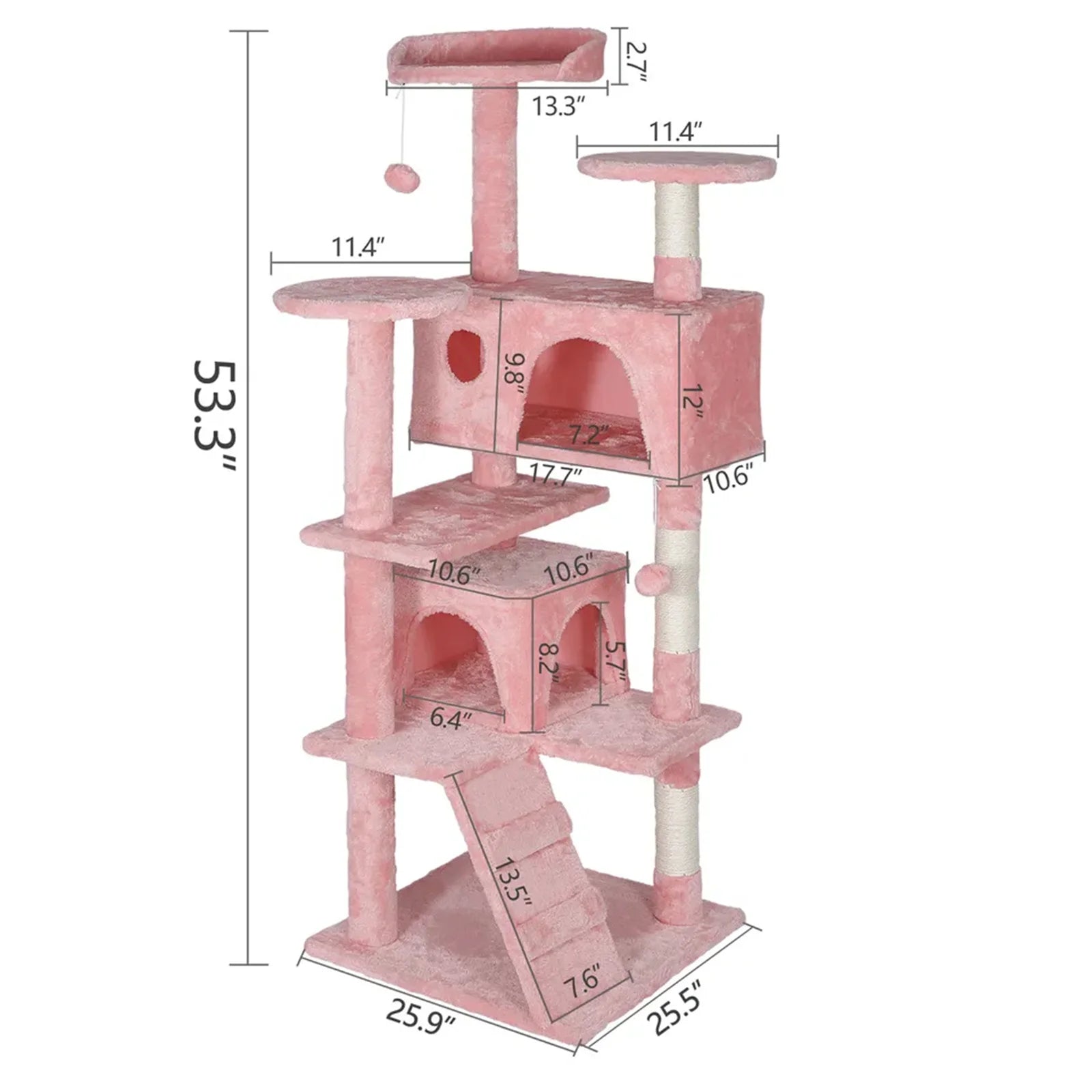 Pink Sturdy Cat Tree Tower A0283