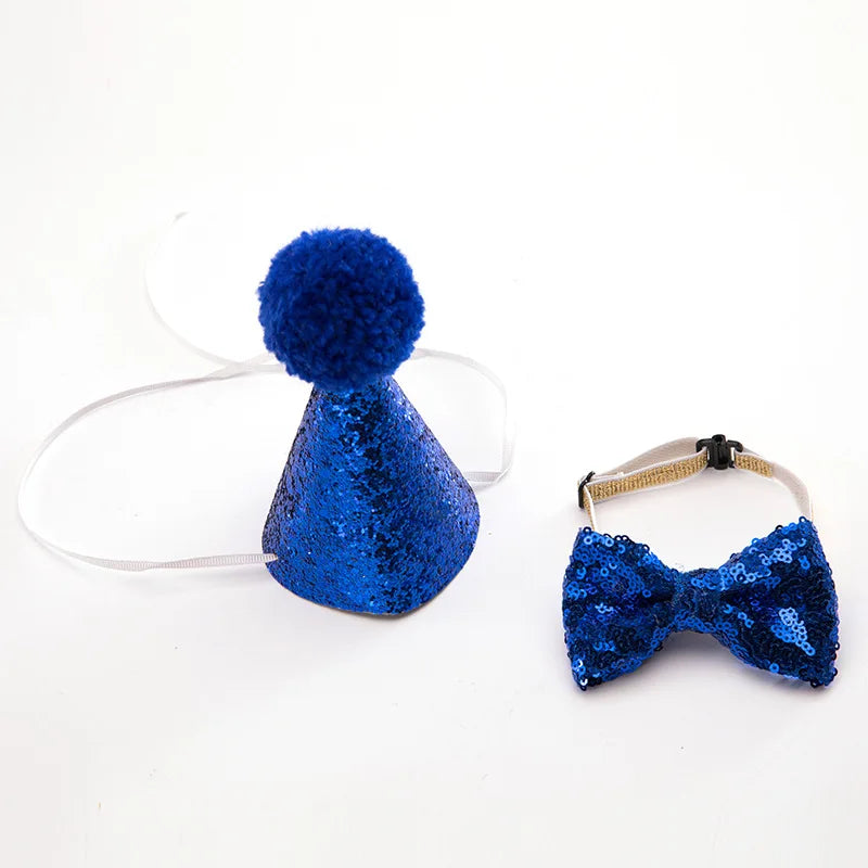 2Pcs/Set Cat & Dog Bow Tie Hat A0220