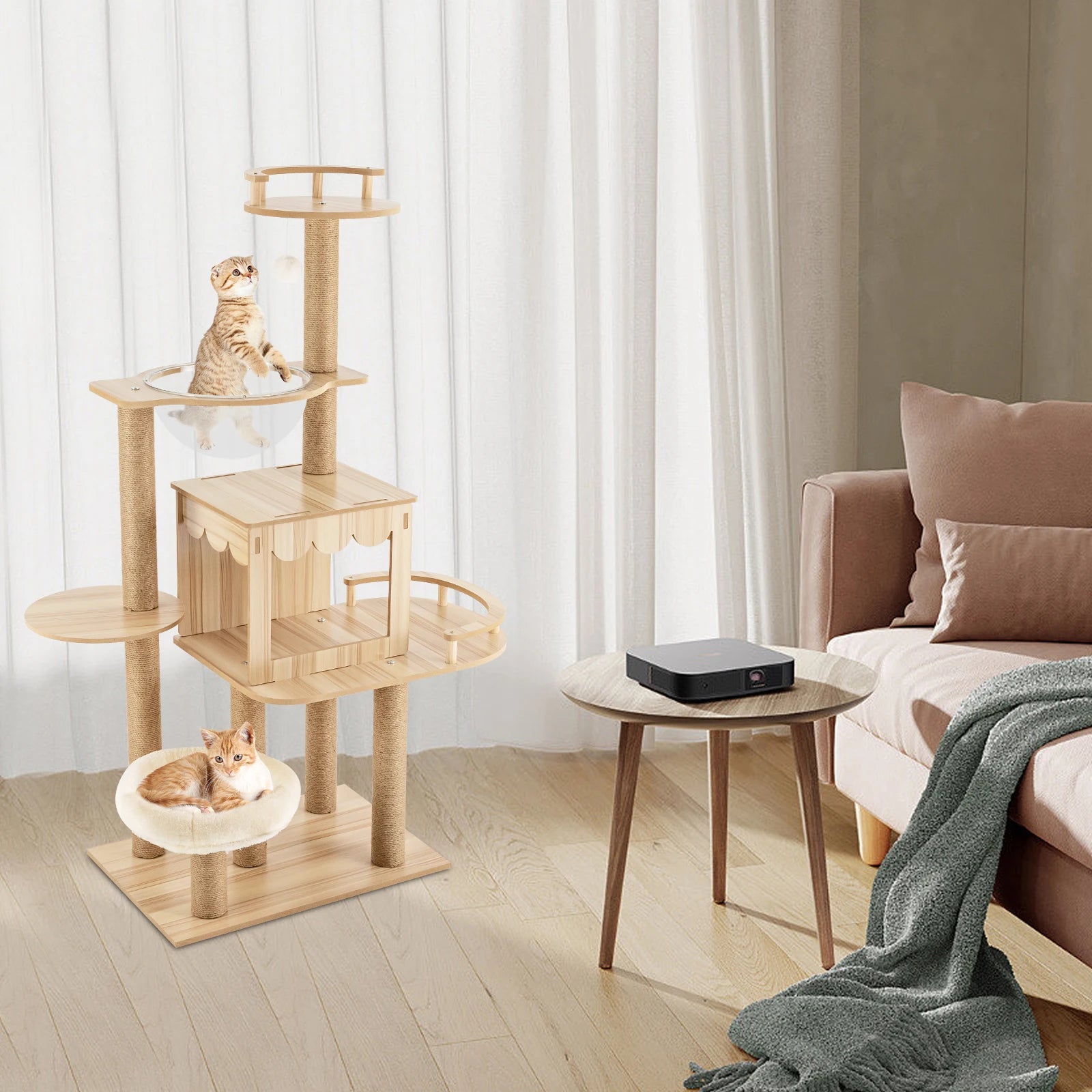 Multi-Level Wood Cat Tree A0255