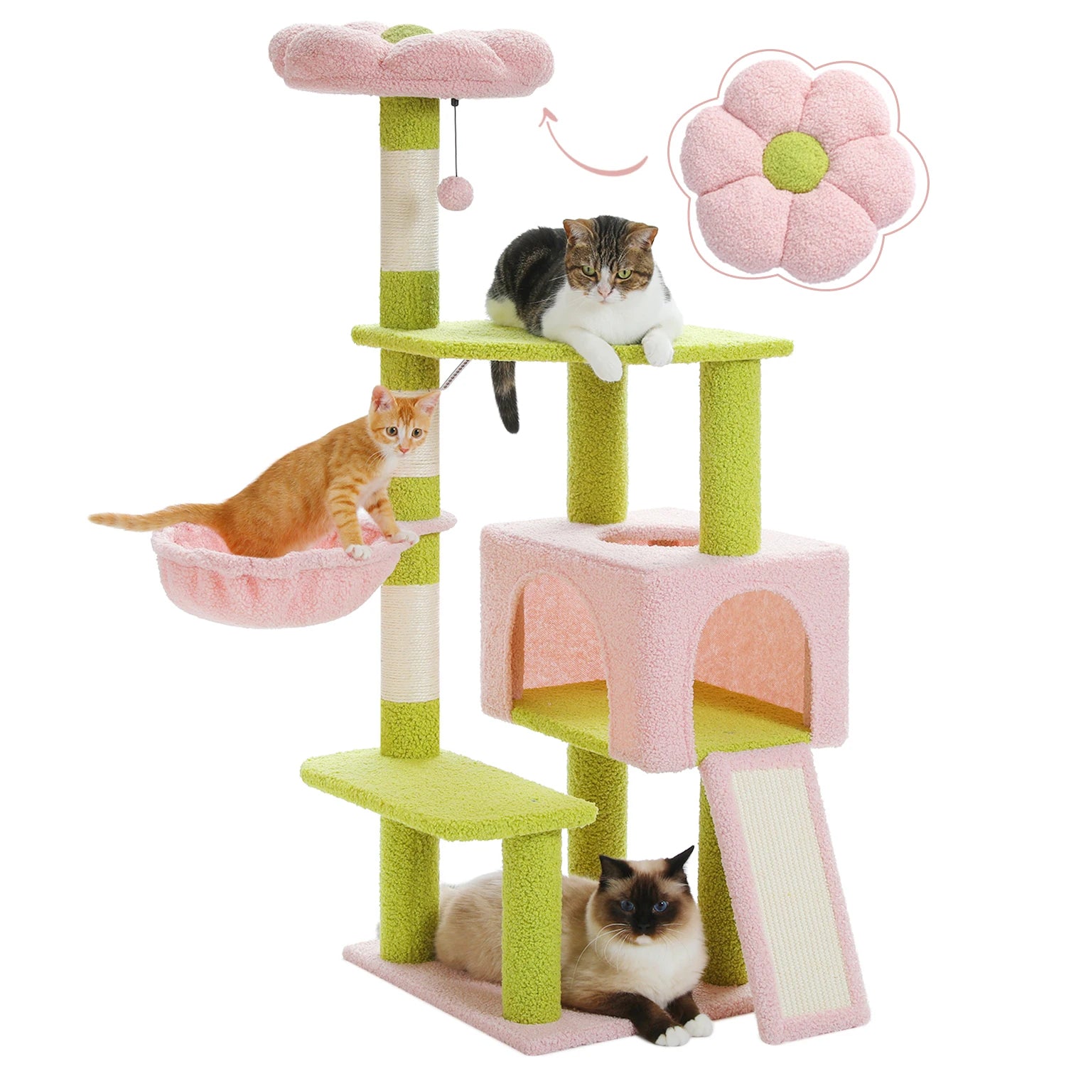 120cm Multi-Level Flower Cat Tree A0281