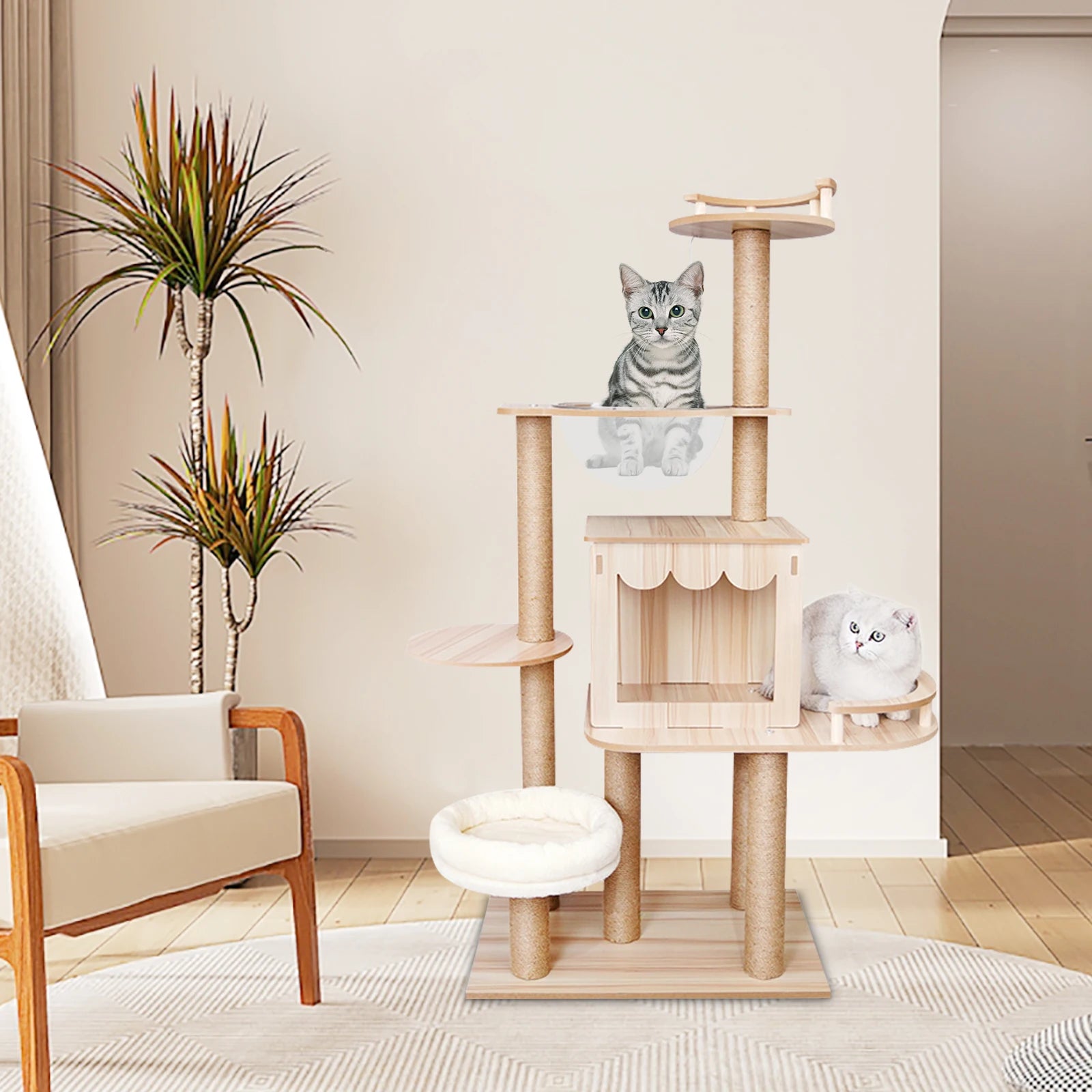 Multi-Level Wood Cat Tree A0255