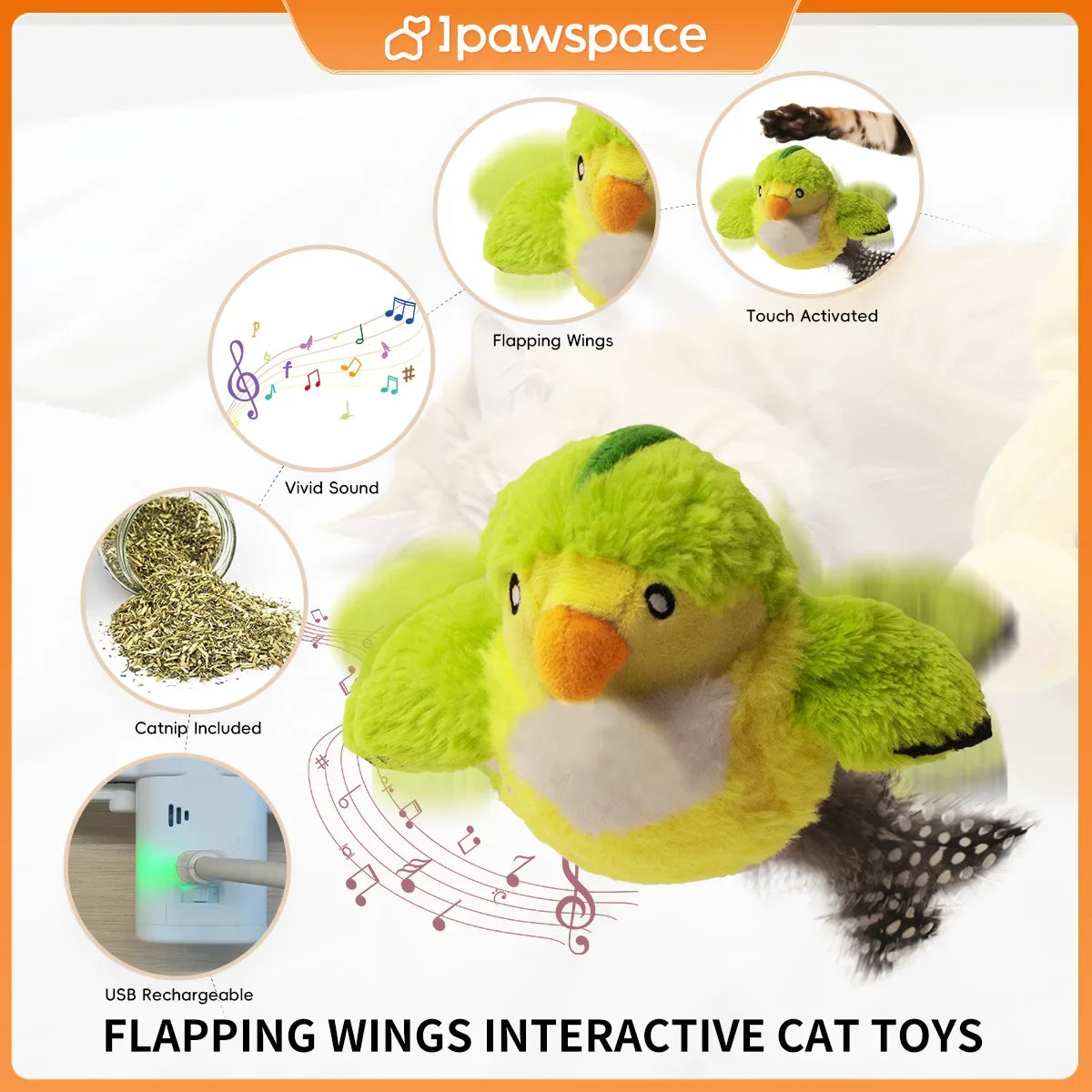 Interactive Flapping Bird Cat Toy A0192