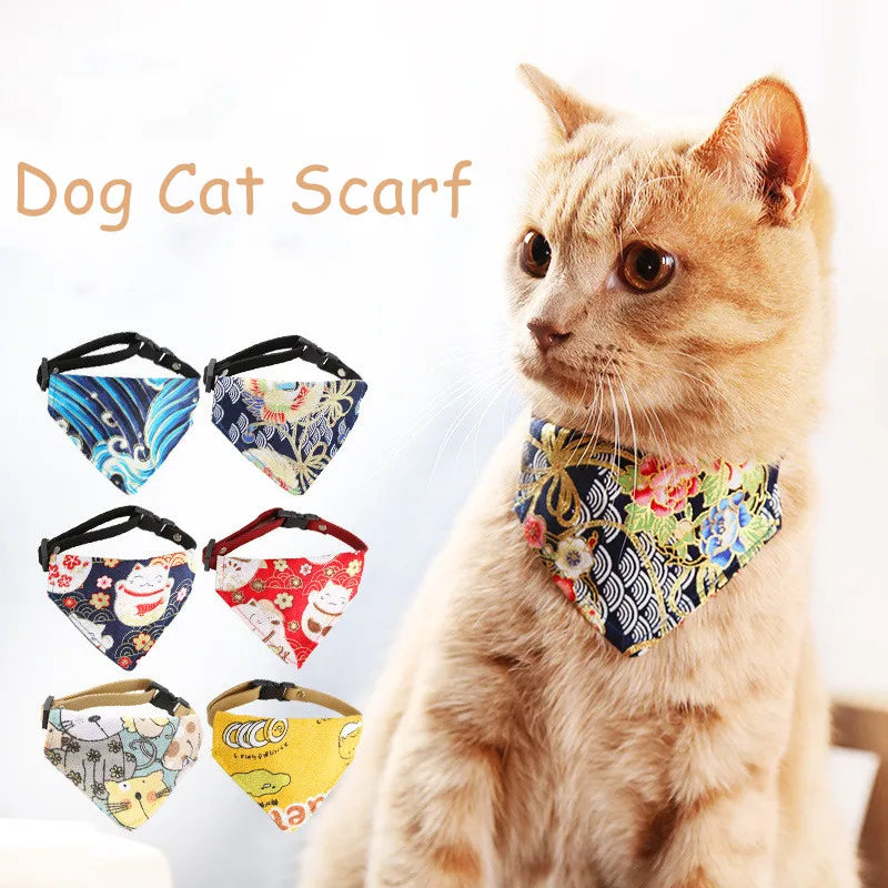 Adjustable Cat & Dog Bandana Collar A0196