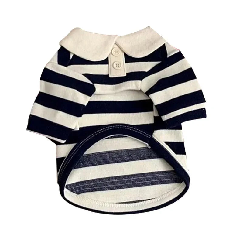 Striped Summer Polo for small Dog.A0136