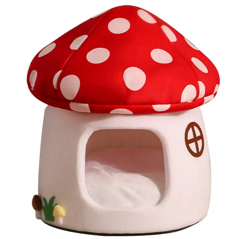 Red Umbrella Mushroom Cat House A0379