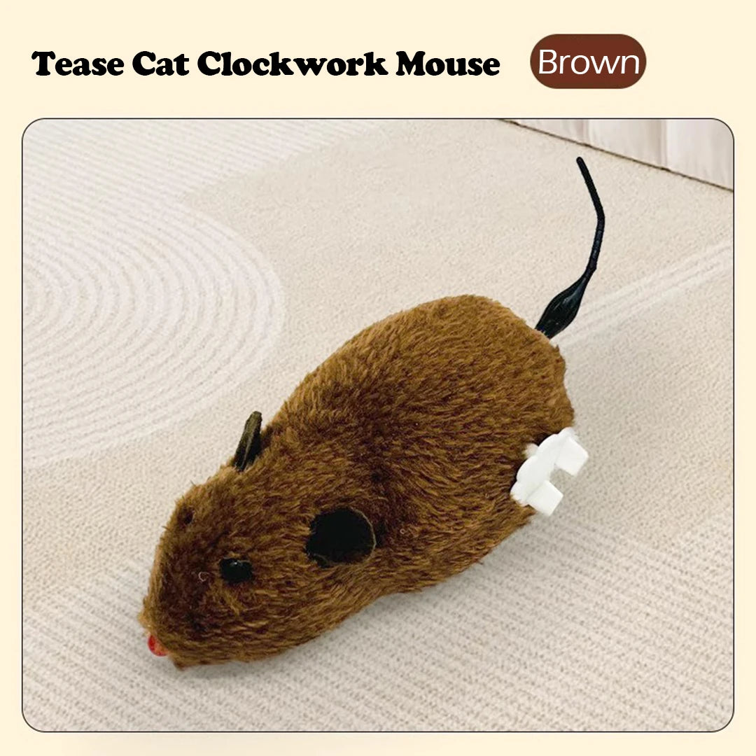 Clockwork Plush Mouse Cat Toy A0392