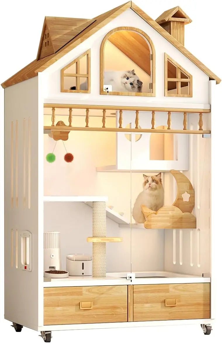 Outdoor Wooden Cat Cage A0310