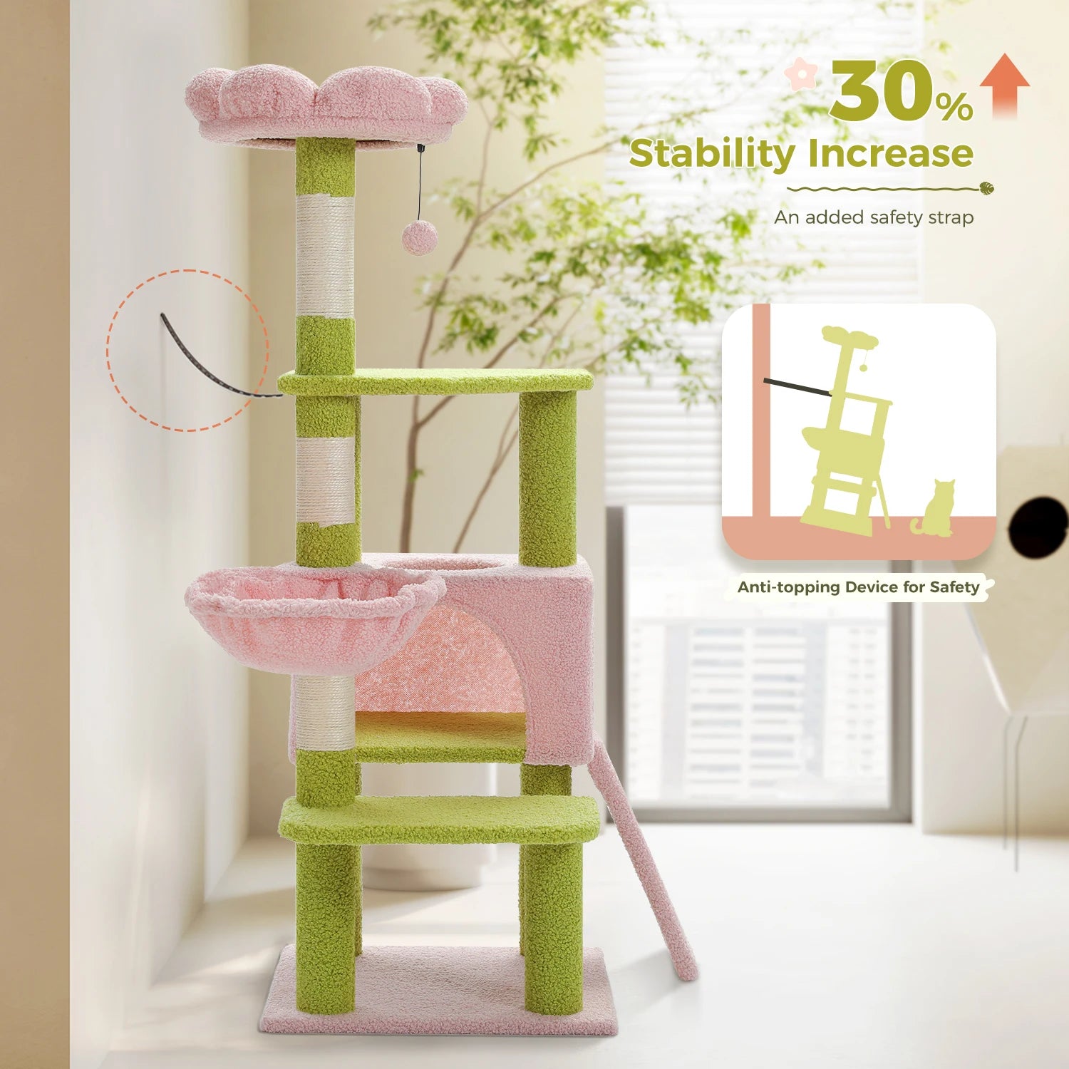 120cm Multi-Level Flower Cat Tree A0281