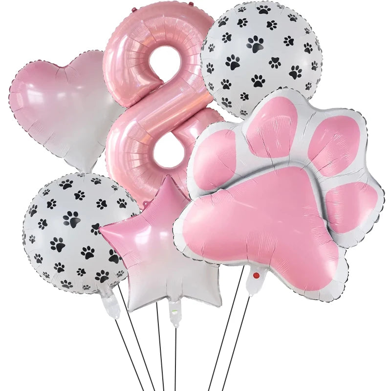 Party Balloon-Pink Paw Decor for Pet A0254