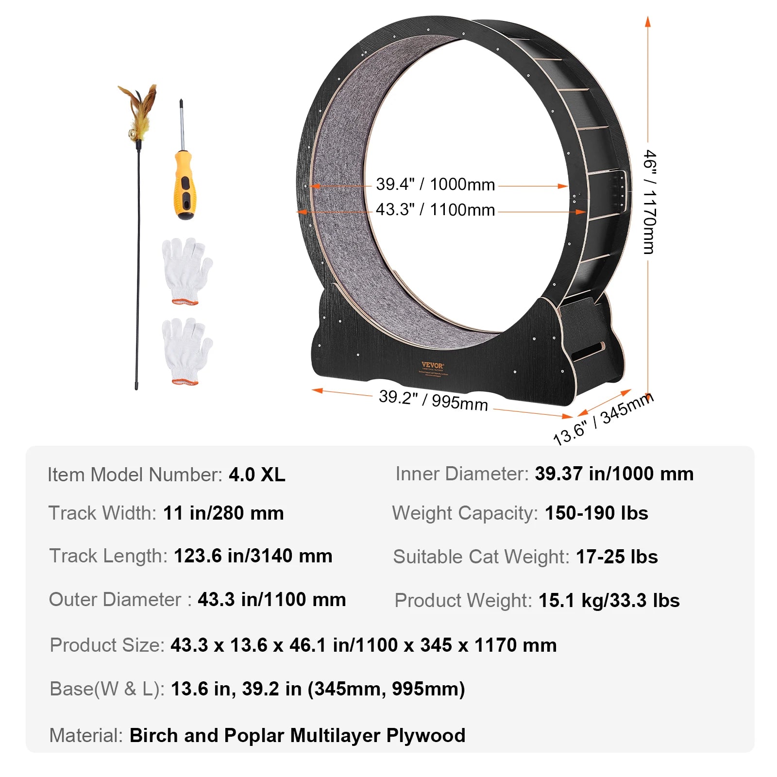 VEVOR Cat Exercise Wheel A0116