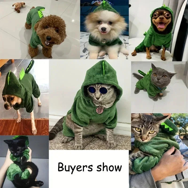 Winter Warm Pet Clothes - Dinosaur Hoodies.A0142