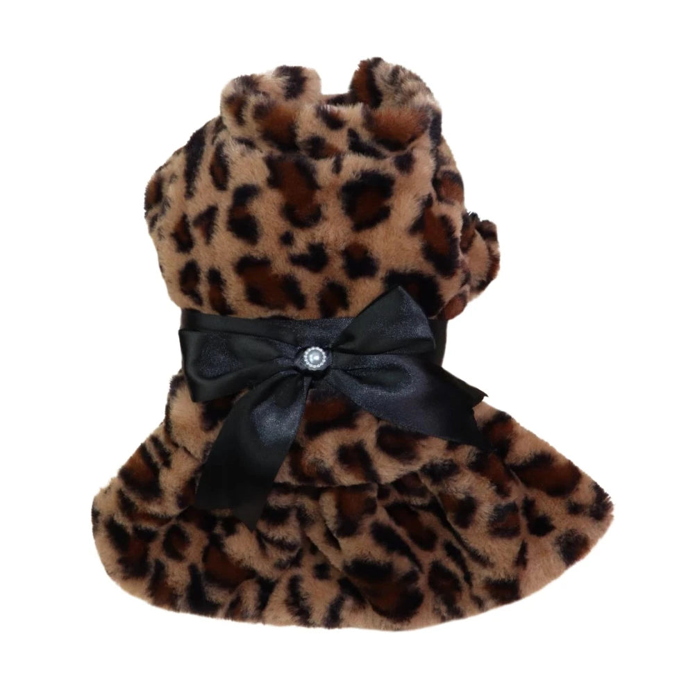 Leopard Print Plush Pet Coat  A0130