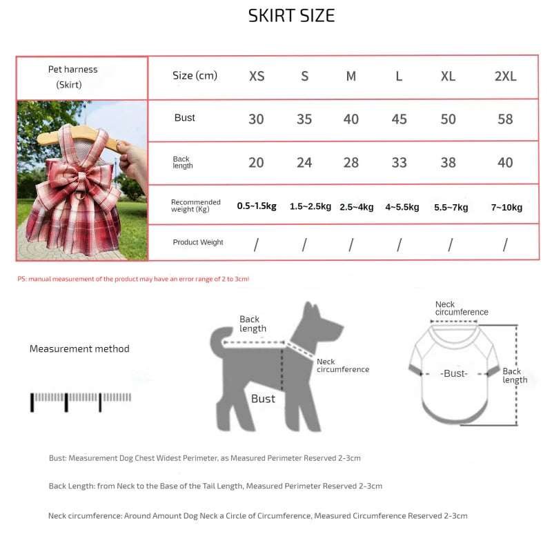 Bowknot Dog Skirt Dress A0061