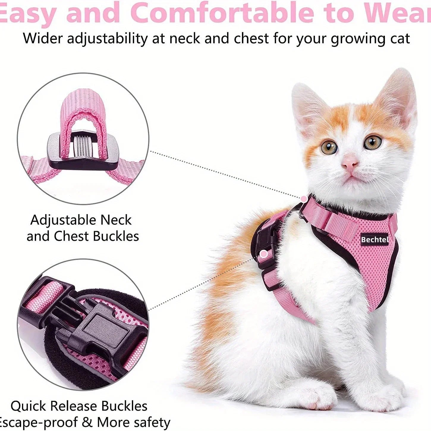 Non - Slip Adjustable Cat Leash & Vest Carrier.A0132