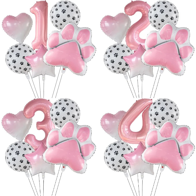 Party Balloon-Pink Paw Decor for Pet A0254