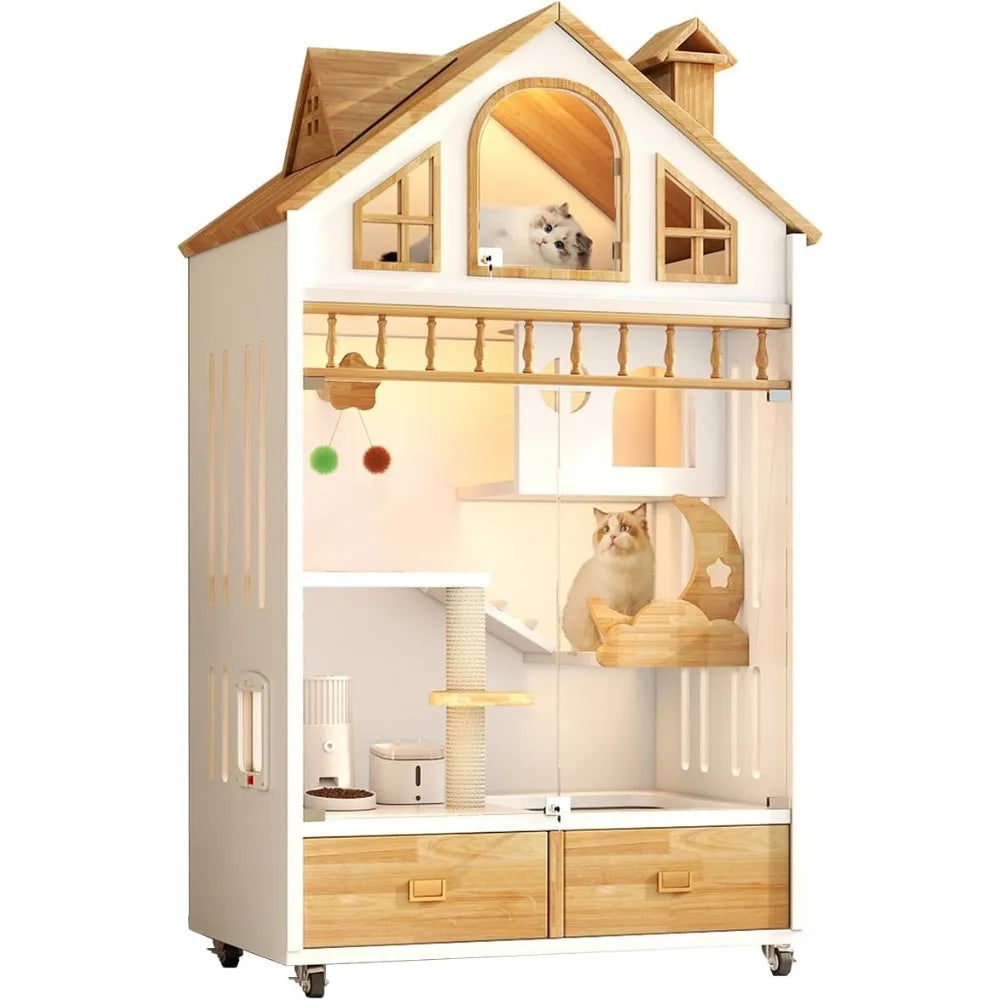 Outdoor Wooden Cat Cage A0310