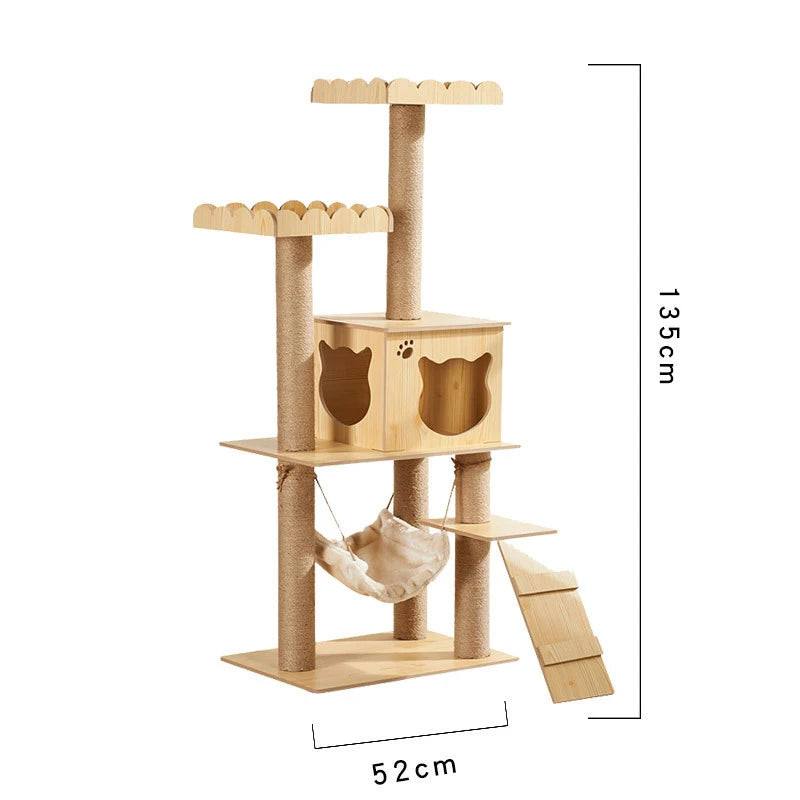 Multi-Layer Wooden Cat Tree A0287