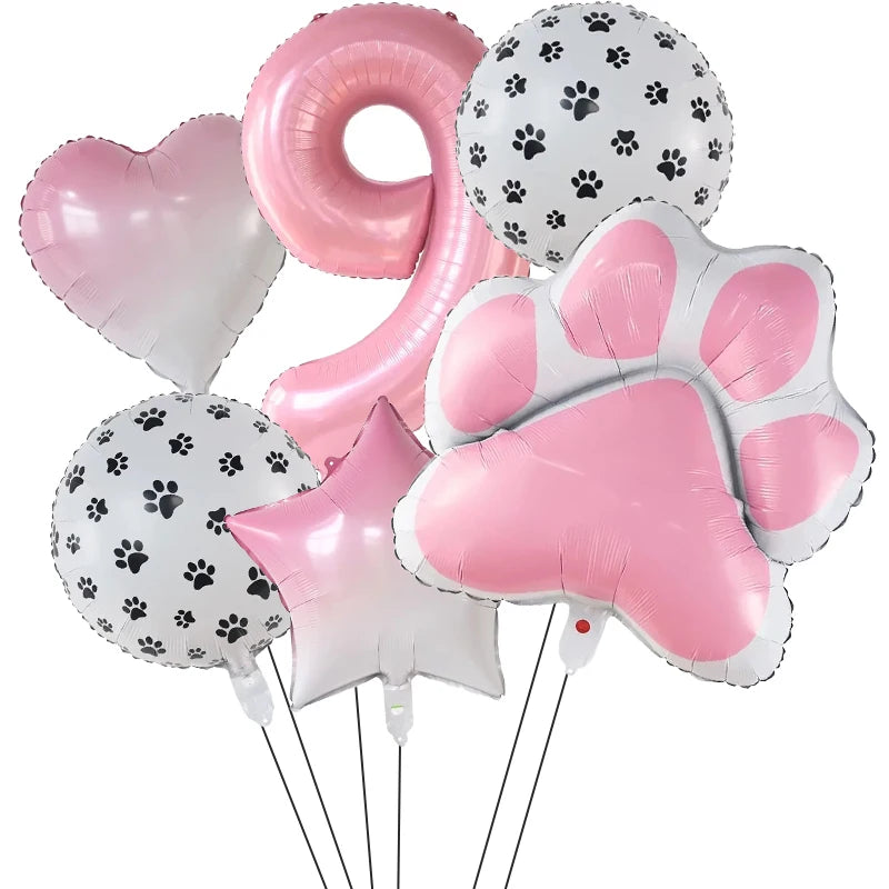 Party Balloon-Pink Paw Decor for Pet A0254