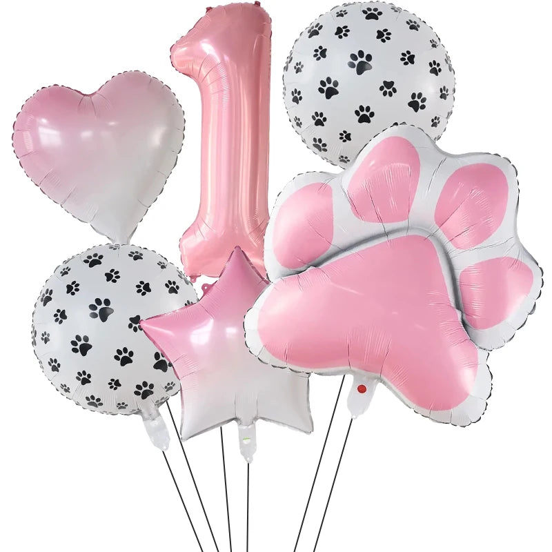 Party Balloon-Pink Paw Decor for Pet A0254