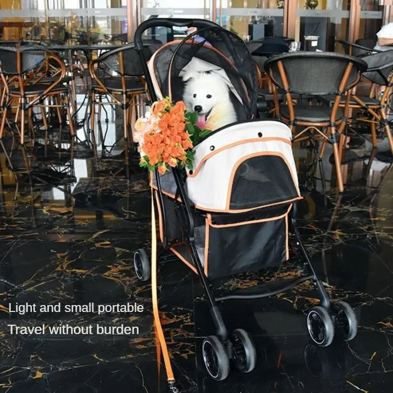 Foldable Pet Stroller, Shock-Absorbing. A0013