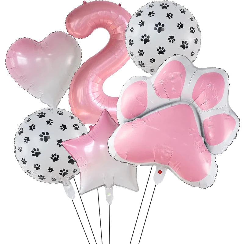 Party Balloon-Pink Paw Decor for Pet A0254