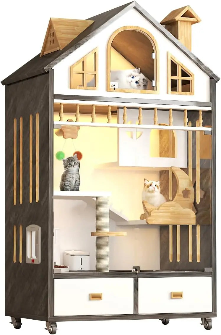 Outdoor Wooden Cat Cage A0310