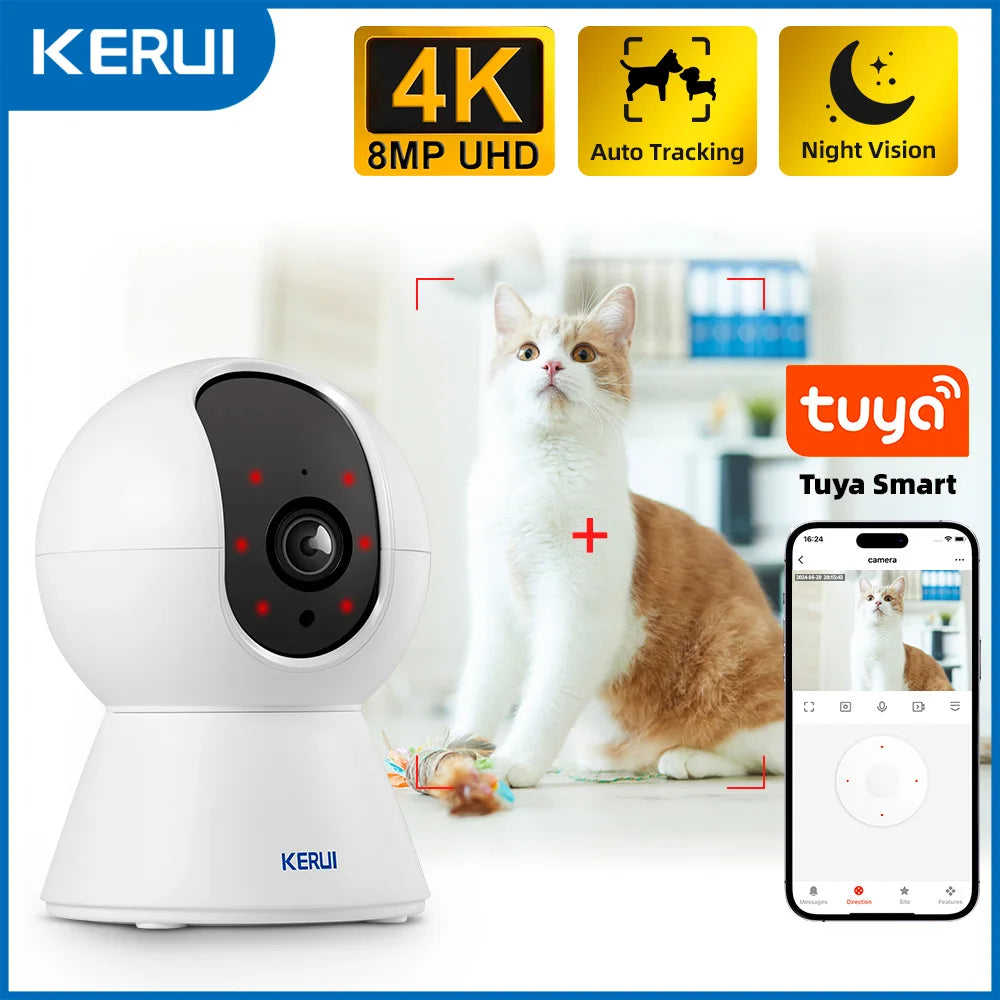 WiFi IP Pet Camera 4K 8MP HD Night Vision AI Alerts A0298