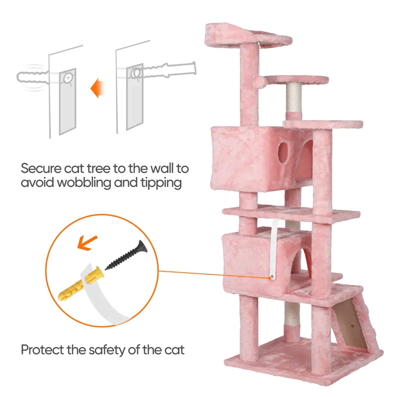 Pink Sturdy Cat Tree Tower A0283