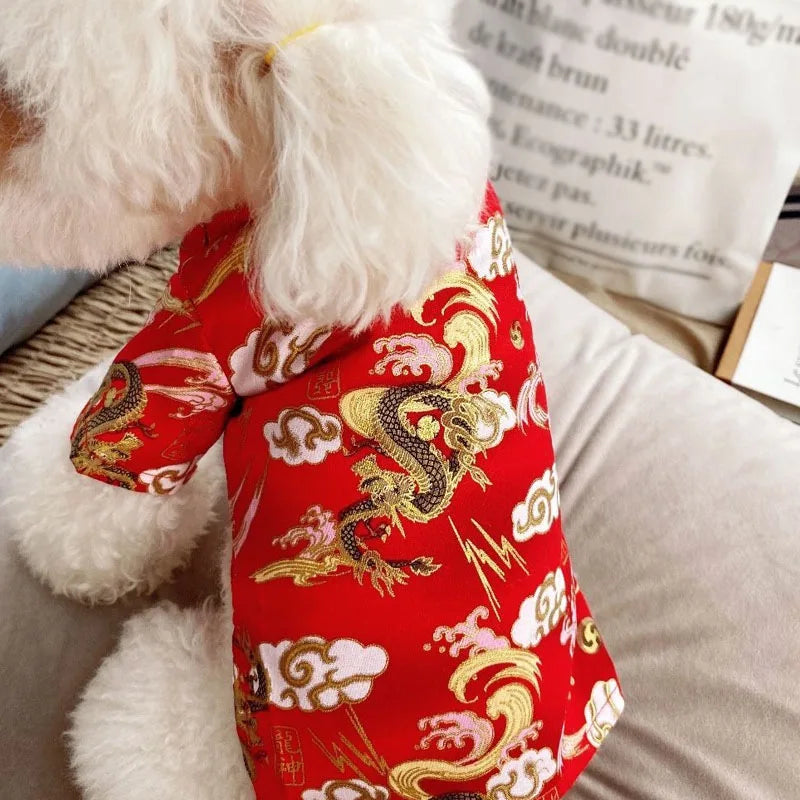 Winter Chinoiserie Dog Jacket A0035