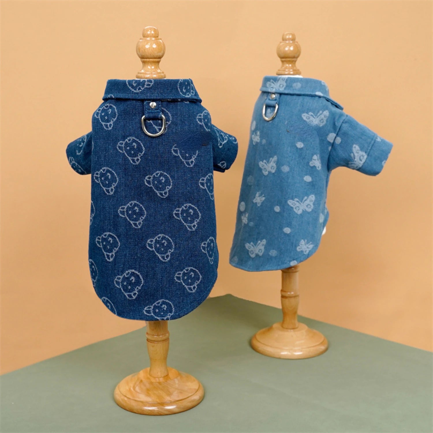 Denim Pet Shirt with Leash Ring A0085