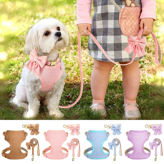 Bowknot Dog Harness Set A0034