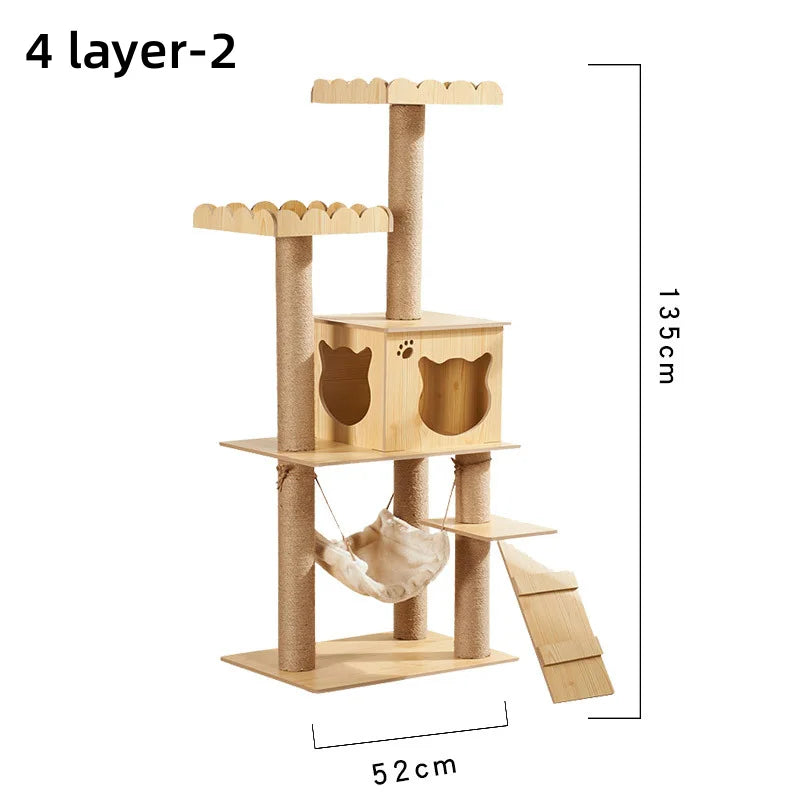 Multi-Layer Wooden Cat Tree A0287