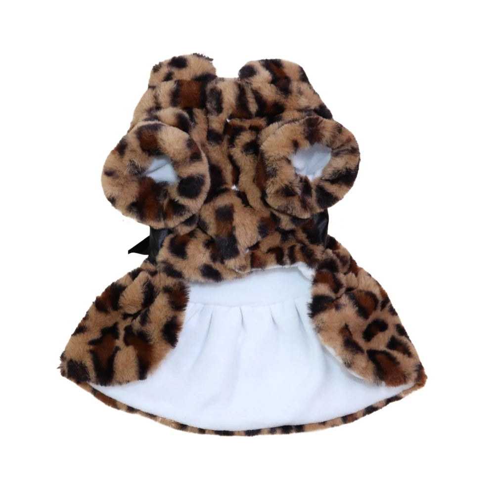 Leopard Print Plush Pet Coat  A0130