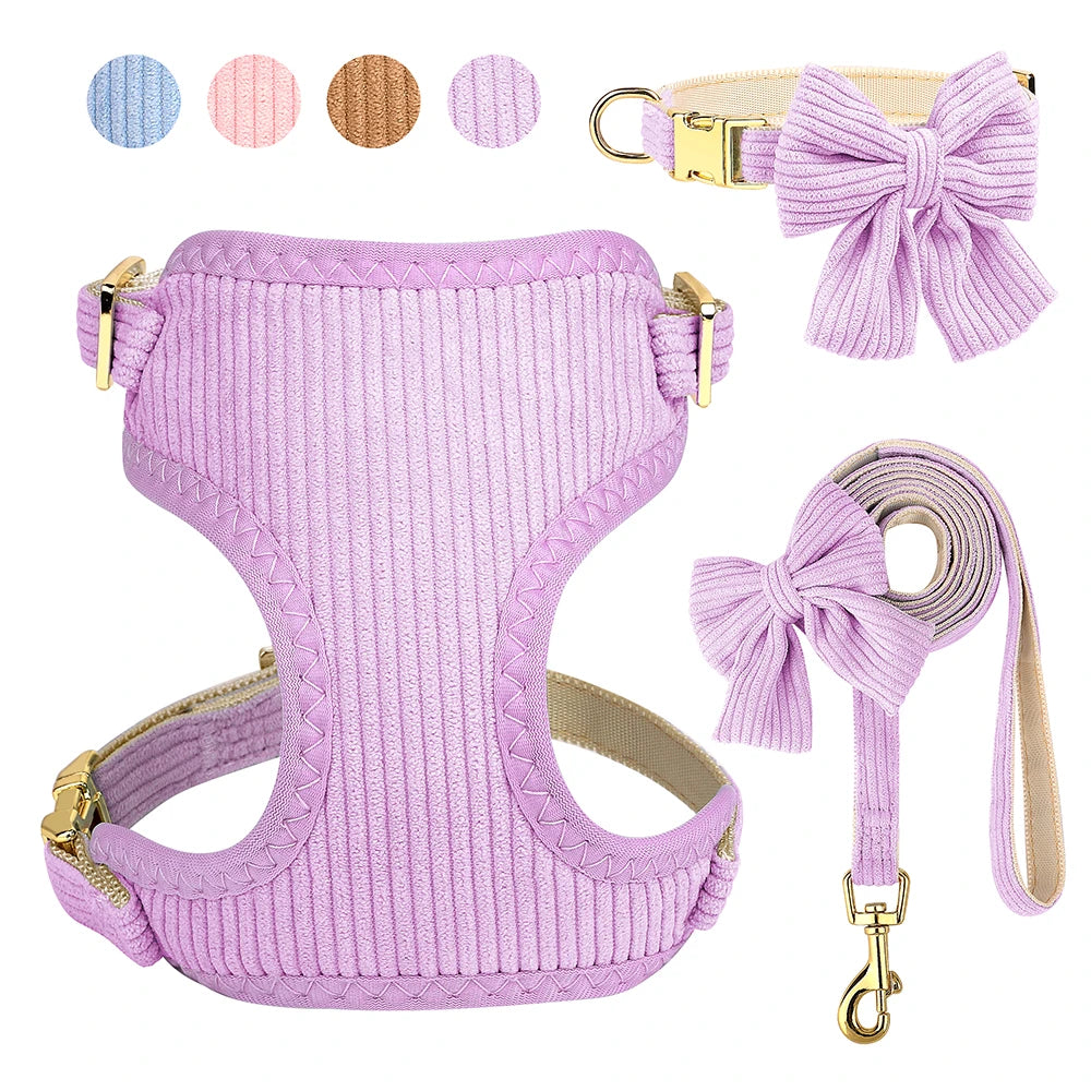 Bowknot Dog Harness Set A0034