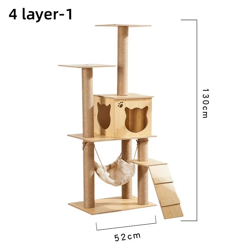 Multi-Layer Wooden Cat Tree A0287