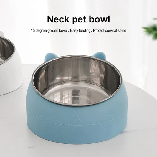 Stainless Steel Inclined Cat & Dog Feeding Bowl A0372